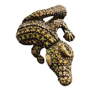 Avon vintage alligator pave rhinestone encrusted ring adjustable inside. JB5